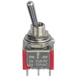 DPDT Miniature Toggle Switch - Solder Tag Centre Off(on - of