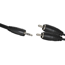 3.5mm Stereo Plug to 2 x RCA Plugs Audio Cable - 3m