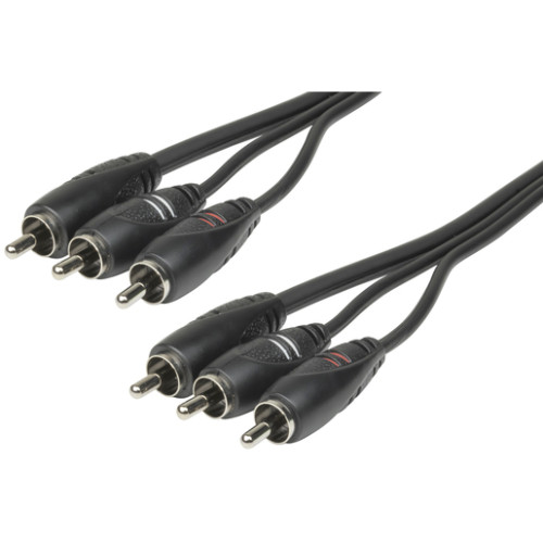 3 x RCA Plugs to 3 x RCA Plugs - 1.5m